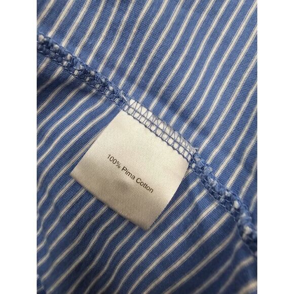 Peter Millar Pilot Mill Polo Mens Medium Pima Cotton Blue Striped Soft - Picture 9 of 11